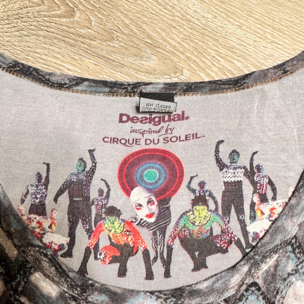Desigual Art to Wear Cirque du Soleil Graphic Print Mini Dress Small S - Picture 6 of 10